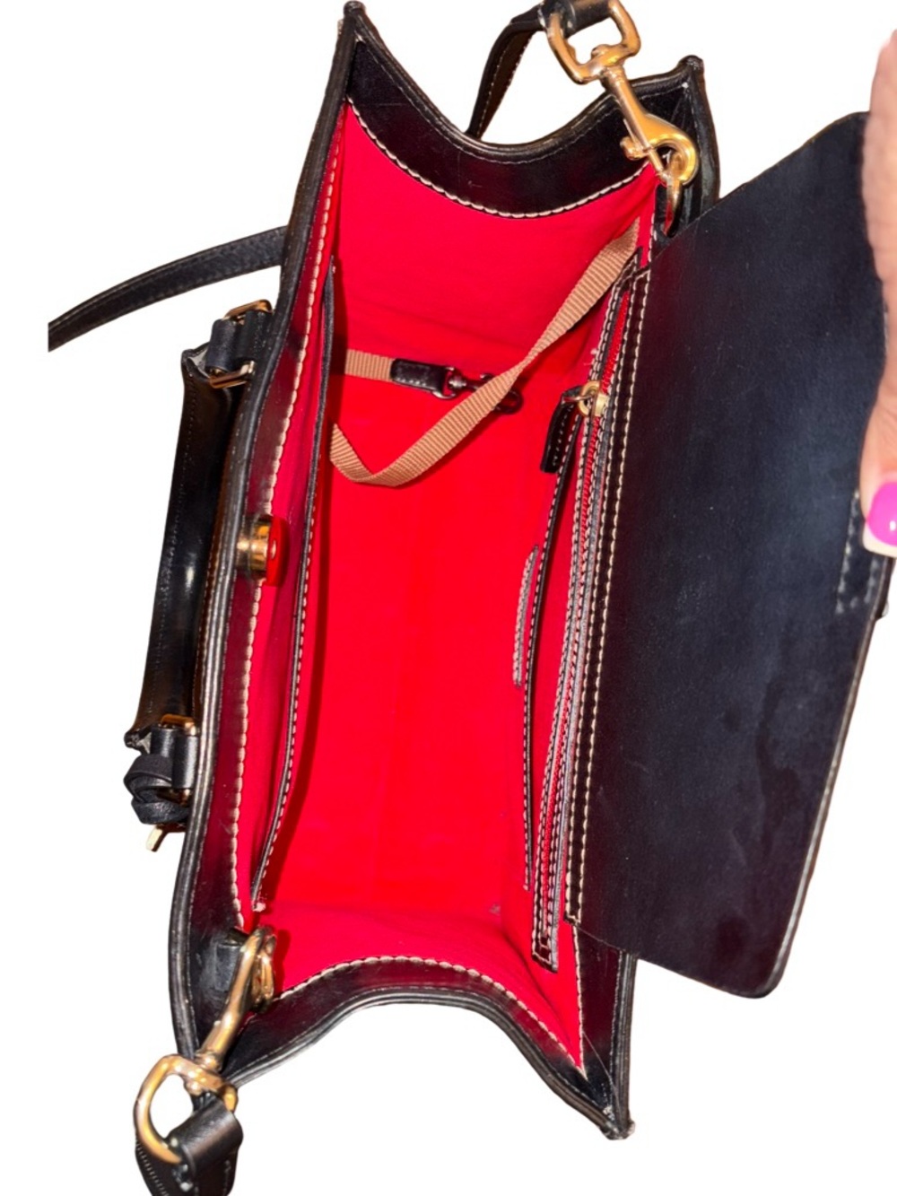 Dooney & Bourke Belmar Jenine 30  North South Black Leather Handle Crossbody Bag - Picture 10 of 17